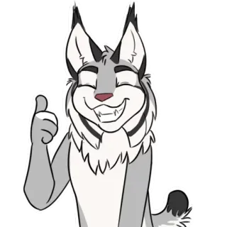 😁 animal, lince, joinha, fofo, feliz telegram sticker