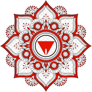 🎨 曼荼羅, 赤, シンボル, デザイン, 装飾, 花 telegram sticker