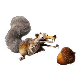 😊 Scrat Ice Age bajing, biji, animasi, komedi, film telegram sticker