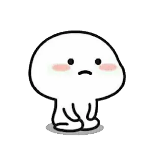 ☹ cute, cartoon, sad, character, expression, kawaii, emoji telegram sticker