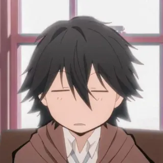 😔 Anime, Manga, Dibujo animado, Personaje, Retrato telegram sticker