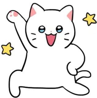 💬 猫, 贴纸, 可爱, 卡哇伊, 卡通, 动物 whatsapp sticker
