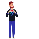 ❤️ amor, corazón, hombre, dibujos animados, retrato, personaje telegram sticker