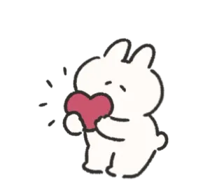 🍰 trái tim, tình yêu, thỏ, dễ thương, nhãn dán, kawaii telegram sticker
