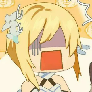 ⛸ Lumine Genshin Impact anime, chibi, cute, shocked, Genshin Impact, Lumine telegram sticker