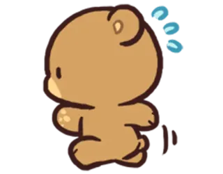 🏃‍♂ beer, cartoon, schattig, dier, lopend, bruin whatsapp sticker