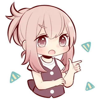 👉 chibi, carino, ragazza, anime, adesivo, indicando telegram sticker