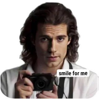 🖼 Henry Cavill smile for me Henry Cavill, camera, photographer, smile for me, actor, photography, handsome whatsapp sticker