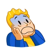 😱 Vault Boy Fallout Vault Boy, Fallout, Videojuego, Sticker, Rubio, Dibujo Animado telegram sticker