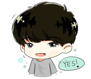 👍 YES! 卡通, Q版, 可爱, 是, 肯定 telegram sticker