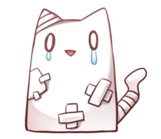 🤕 gato, pegatina, venda, herido, llorando, dibujos animados whatsapp sticker