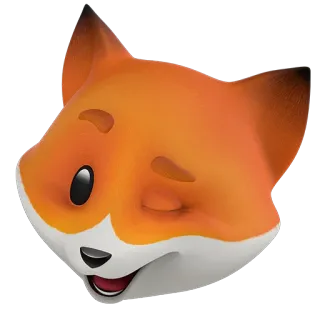 😉 zorro, animal, emoji, lindo, guiño whatsapp sticker