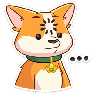 🐶 ... 犬, 考える, 絵文字, 動物, ペット, かわいい, 表情 telegram sticker