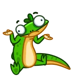 🤷‍♂️ lucertola, cartone animato, alzata di spalle, insicuro, interrogativo, verde whatsapp sticker