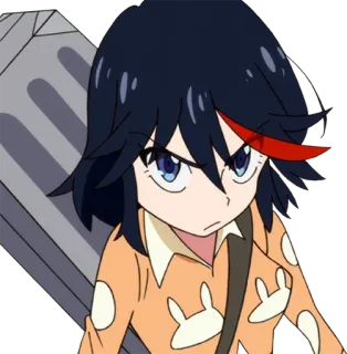 😠 Ryuko Matoi Kill la Kill Anime, Cartone animato, Personaggio, Matoi, Arrabbiato whatsapp sticker