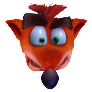 😐 Crash Bandicoot Crash Bandicoot, video game, cartoon, animal, marsupial, orange whatsapp sticker