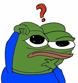 ❓ Pepe the Frog Pepe, Rana, Meme, Pregunta, Pensando, Confundido telegram sticker