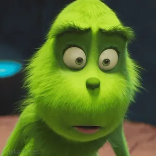 😁 Grinch กริ๊นช์, คริสต์มาส, ตัวการ์ตูน, วันหยุด, สีเขียว, ภาพยนตร์ whatsapp sticker