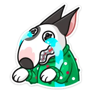 😭 собака, плачет, грустный, слёзы, животное, мультфильм telegram sticker