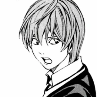✖️ Light Yagami Death Note Anime, Manga, Death Note, Light Yagami, Personaggio, Illustrazione telegram sticker
