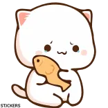 😭 แมว, ปลา, น่ารัก, สัตว์, สติกเกอร์, การ์ตูน telegram sticker