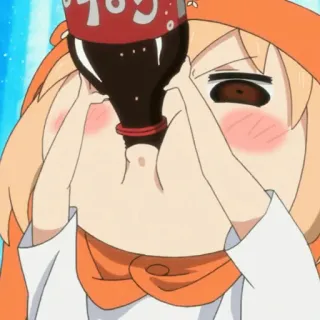 🍧 Umaru Doma Himouto! Umaru-chan anime, cartoon, cola, drinking, funny, umaru, cute telegram sticker