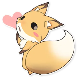 😏 fuchs, süß, tier, herz, comic whatsapp sticker