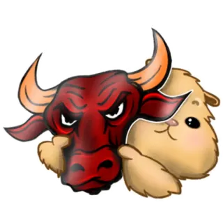 👹 雄牛, ハムスター, 動物, 漫画, ステッカー, 面白い, 可愛い telegram sticker