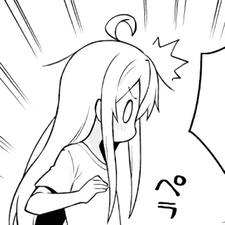 😳 ぺ anime, manga, cartoon, girl, shocked, emotion whatsapp sticker