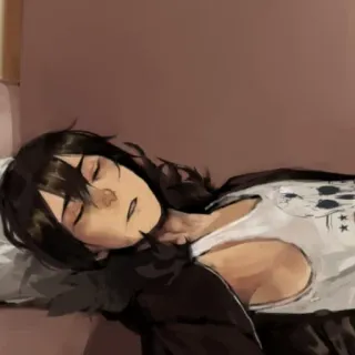 😴 dormire, anime, ragazza, riposo telegram sticker