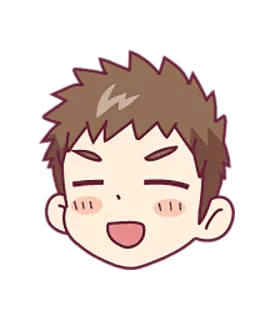 😆 Anime, Manga, Cartoon, Blij, Glimlach, Jongen, Gezicht telegram sticker
