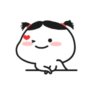 😘 cute, cartoon, love, wink, heart, girl, kawaii telegram sticker