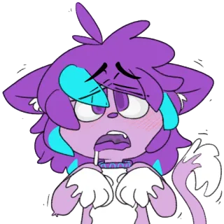 🎯 แมว, สัตว์, การ์ตูน, สีม่วง, สัตว์เลี้ยง telegram sticker