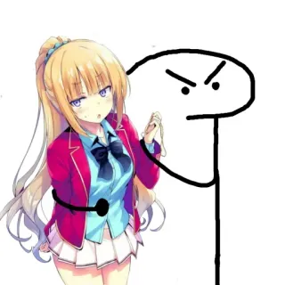 🌝 Cô gái anime, Phim hoạt hình, Florkofcows, Ghen tị, Hình que, Manga, Anime telegram sticker