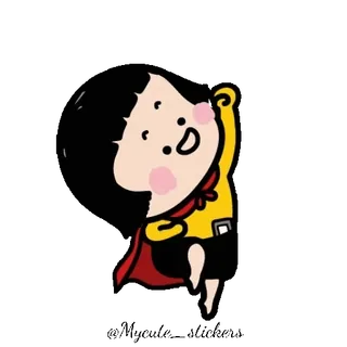 👧 Dessin animé, Personnage, Joyeux, Souriant, Enfantin telegram sticker