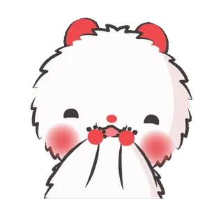 😂 mignon, kawaii, doux, rouge, blanc, personnage whatsapp sticker