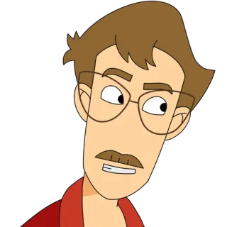 🥸 cartoon, man, glasses, adult, character telegram sticker