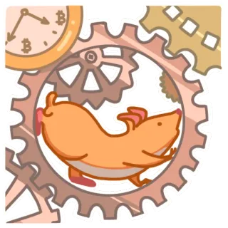 💼 hamster, gear, bitcoin, clock, animal, cartoon telegram sticker