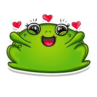 ❤️ カエル, 漫画, 可愛い, 動物, 両生類, 愛, ハート telegram sticker