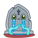 😭 kuburan, sedih, menangis, batu nisan, hantu, kesedihan telegram sticker