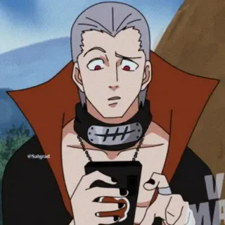 😧 Kakuzu Naruto аниме, какузу, акацуки, наруто, злодей, телефон telegram sticker