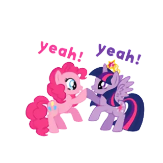 👐 Pinkie Pie yeah! yeah! My Little Pony, kreskówka, kucyk, przyjaźń, magia, animacja, Twilight Sparkle telegram sticker