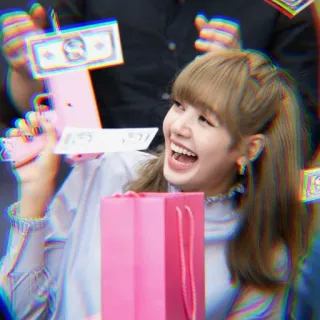 🐳 Lisa Lisa, BLACKPINK, K-Pop, Geldspritze, pink, Promi, Idol telegram sticker