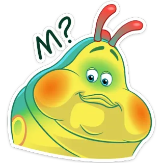❓ M? cartoon, caterpillar, question, emoji, sticker whatsapp sticker