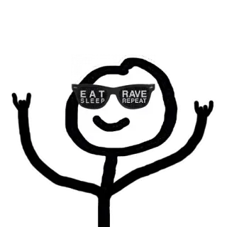 🤘 EAT SLEEP RAVE REPEAT Rave, Musik, Party, Tanzen, Schlafen, Essen telegram sticker