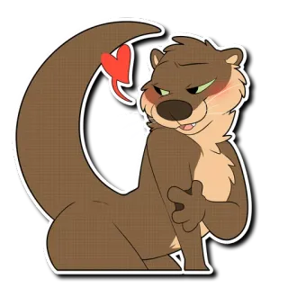 😘 otter, cute, animal, cartoon, love telegram sticker