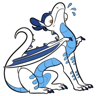 💦 龙, 卡通, 可爱, 动物, 蓝色, 白色 telegram sticker