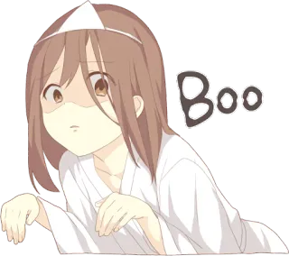 👻 Boo ghost, cute, halloween, cartoon, boo, anime, girl telegram sticker