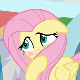 🤭 Fluttershy My Little Pony poni, imut, kartun, animasi, pemalu, persahabatan telegram sticker