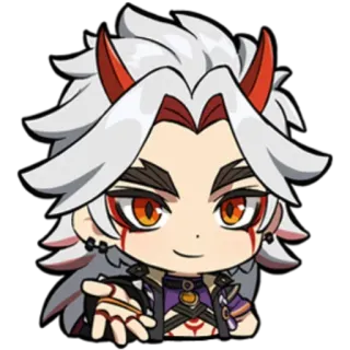 ⛩ Arataki Itto Genshin Impact anime, video game, genshin impact, arataki itto, character telegram sticker
